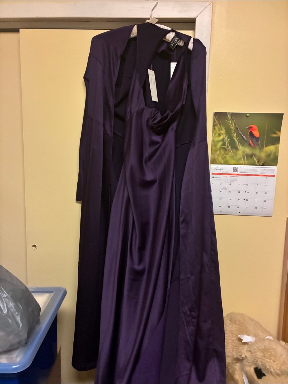 Lingerie set dark purple size medium 2 piece robe and long nightgown set